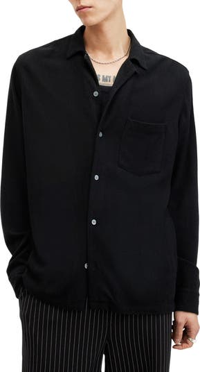 Cudi Textured Long Sleeve Camp Shirt
