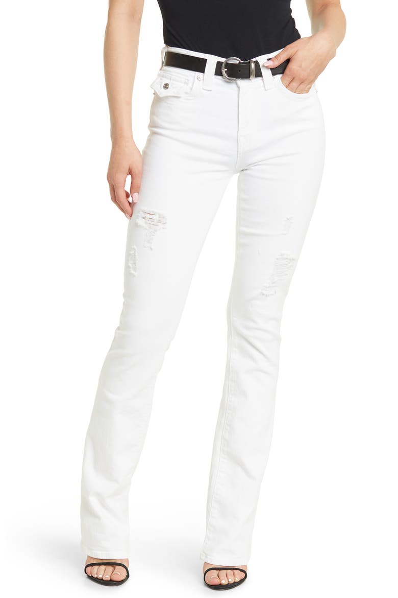 Becca Destroyed Bootcut Jeans, Main, color, OPTIC WHITE DESTROY