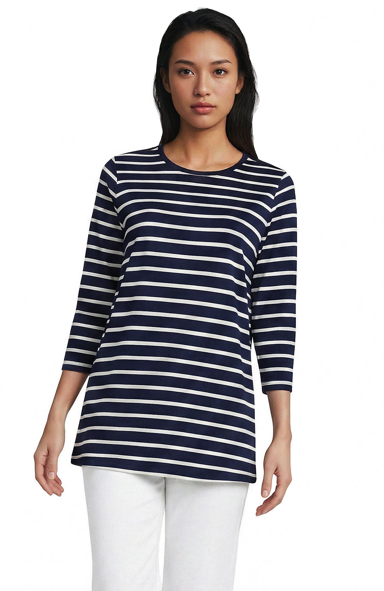 Deep Sea/Ivory Breton Stripe