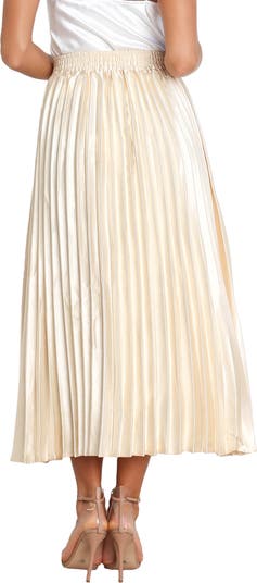 Missie Pleated Satin Skirt