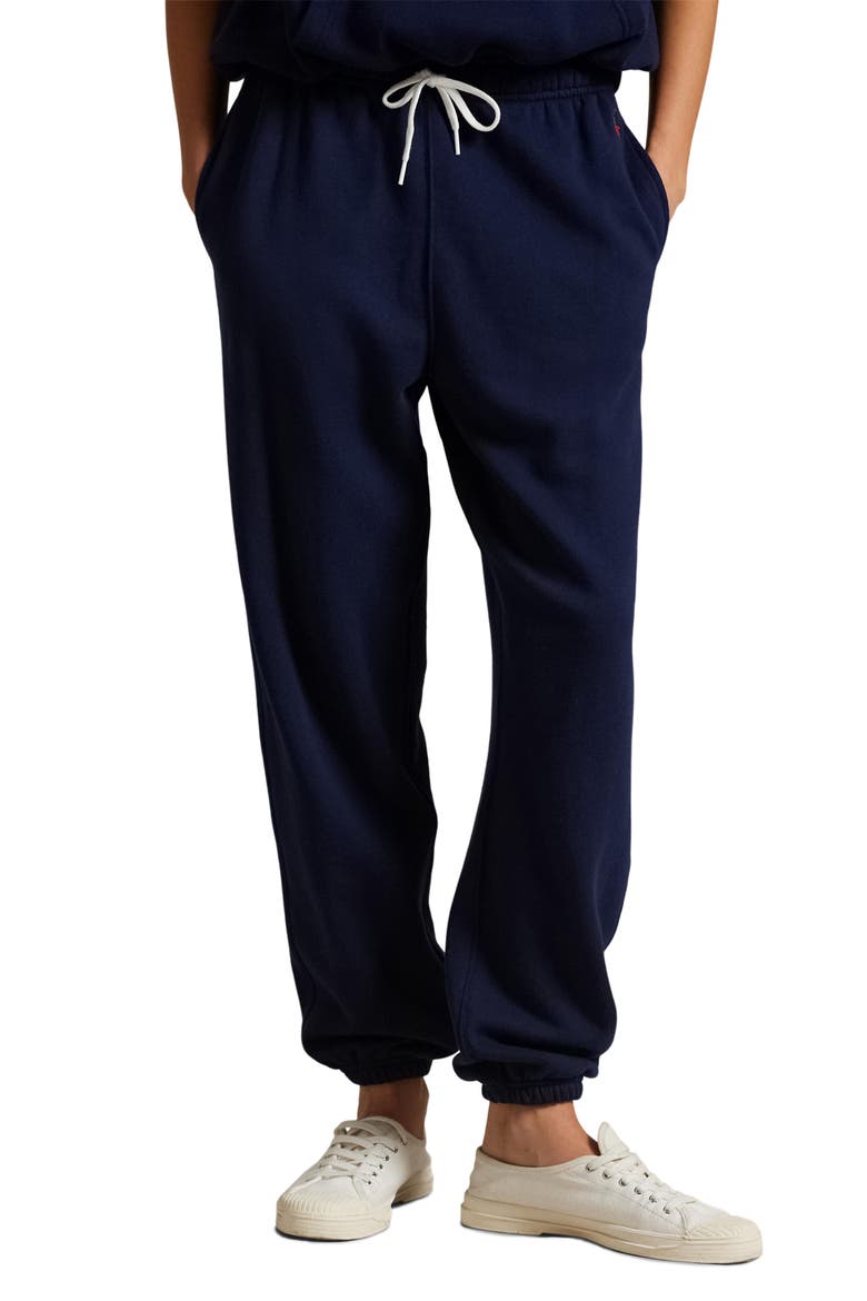 Lightweight Cotton Blend Fleece Sweatpants, Main, color, CRUISE NAVY
