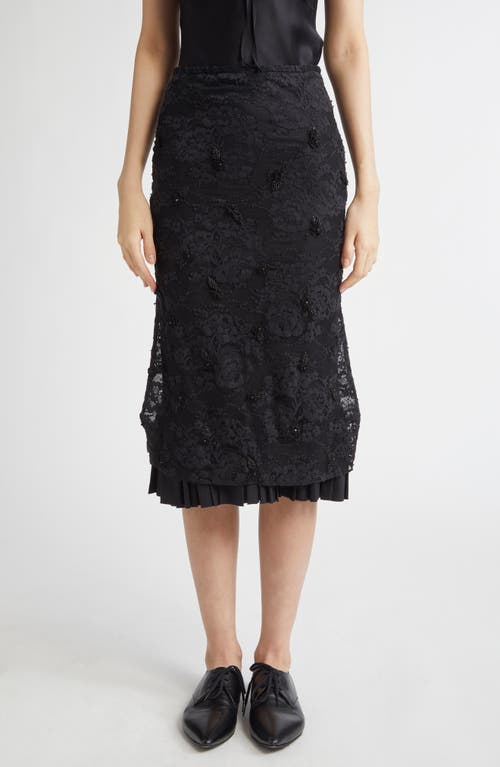MERUERT TOLEGEN MERUERT TOLEGEN BEADED FLORAL APPLIQUÉ LACE SKIRT
