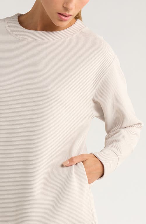 Zella Kick Back Ottoman Knit Sweatshirt In White