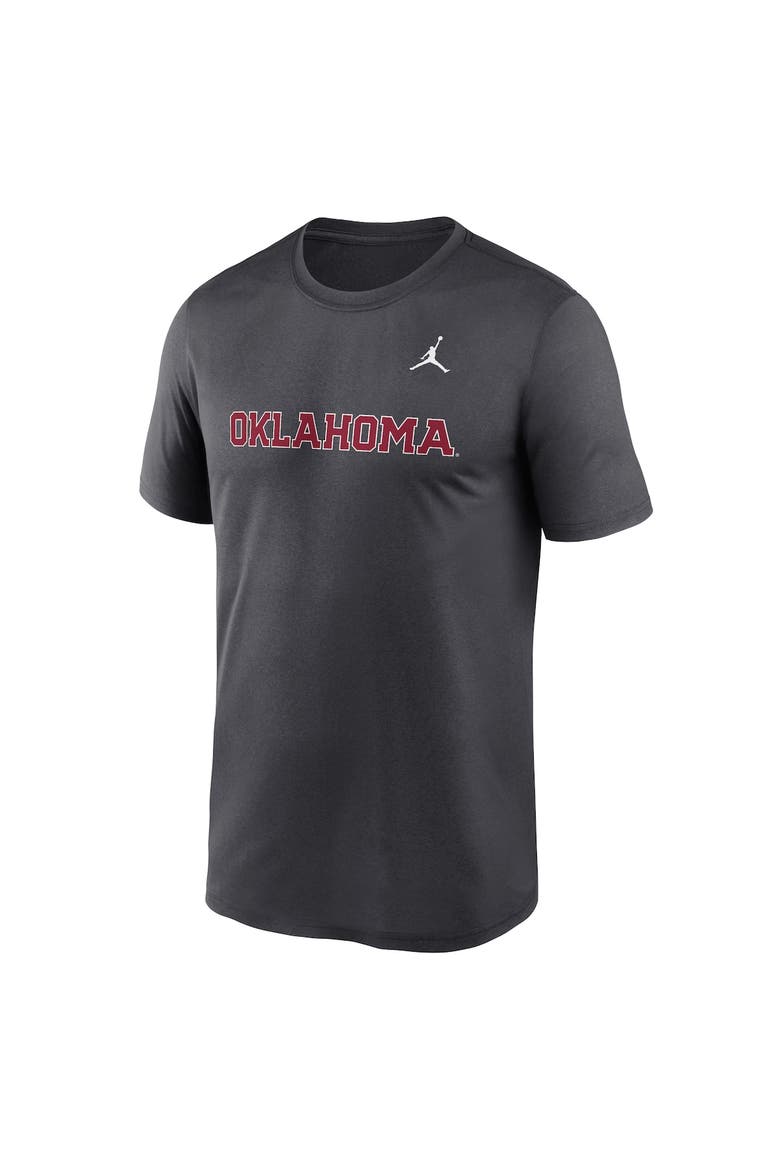 Men's Jordan Brand Anthracite Oklahoma Sooners Primetime Legend Wordmark T-Shirt, Alternate, color, Anthracite