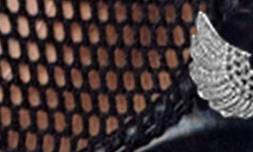 Mapalé Mapale Faux Leather Trim Fishnet Underwire Bra, Thong & Garter Belt Set In Multi