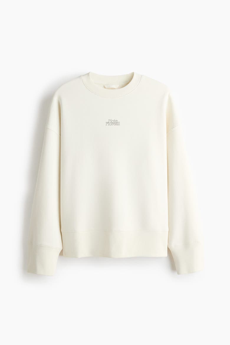 Printed Sweatshirt, Alternate, color, White/Note Floreali