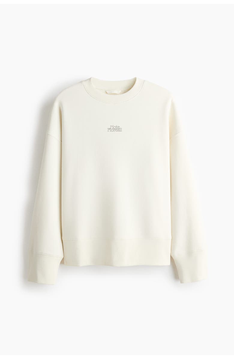 H&M Printed Sweatshirt, Main, color, White/Note Floreali