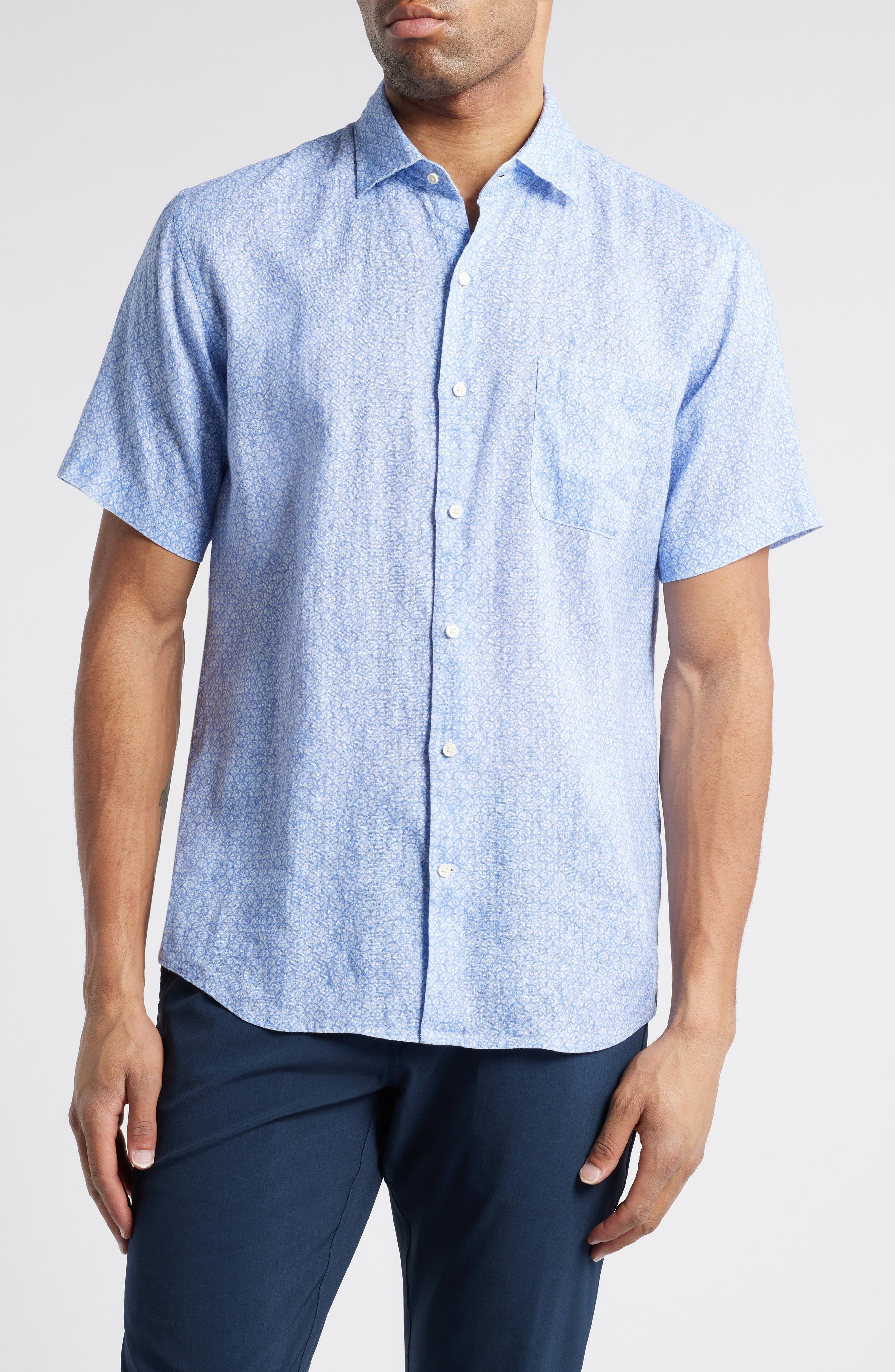 Peter Millar Champlain Short Sleeve Linen Sport Shirt