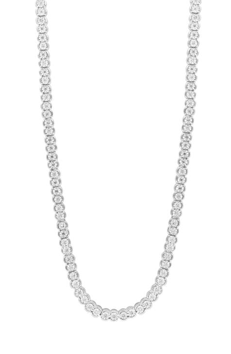 Sterling Silver Diamond Tennis Necklace - 0.47 ctw.