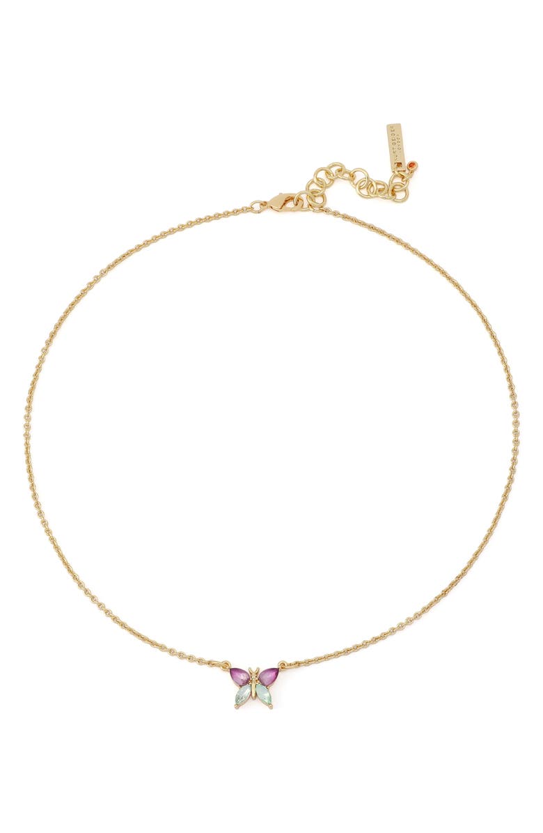 Kurt Geiger London Butterfly Pendant Necklace, Main, color, Pink