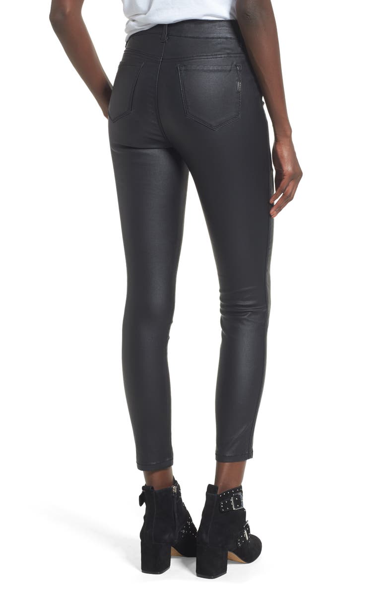 1822 Denim High Waist Coated Skinny Jeans, Alternate, color,