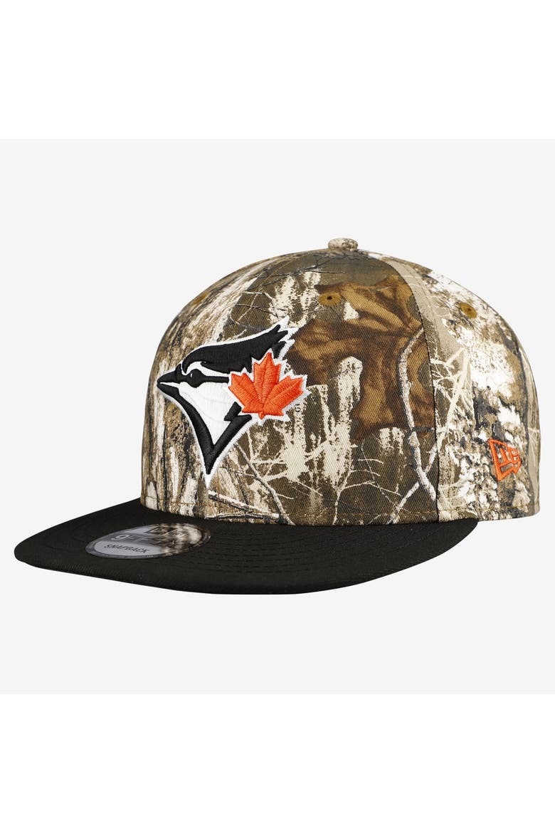 Men's New Era Camo Toronto Blue Jays Realtree Orange Pop 9FIFTY Snapback Hat, Main, color, Camo