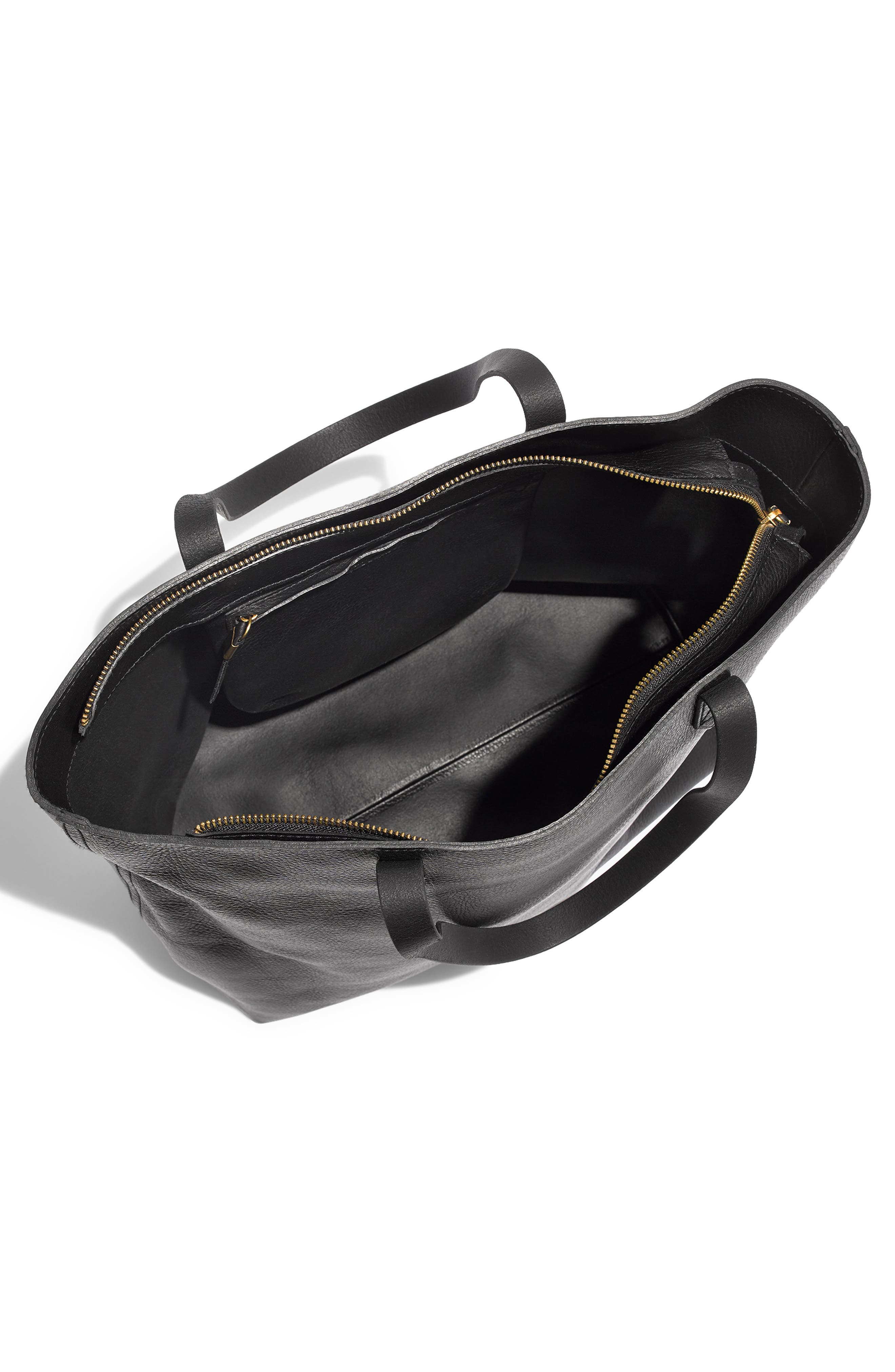 Madewell Zip Top Transport Leather Tote, Alternate, color, 