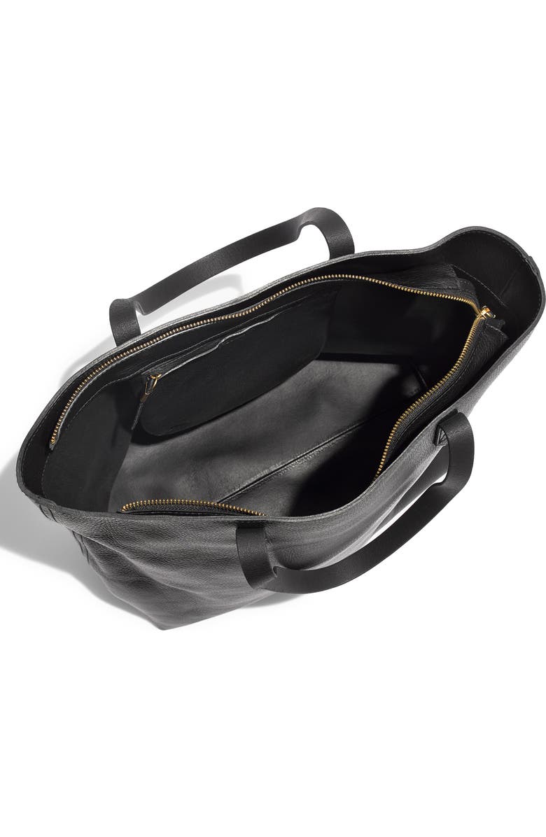 Madewell Zip Top Transport Leather Tote, Alternate, color,