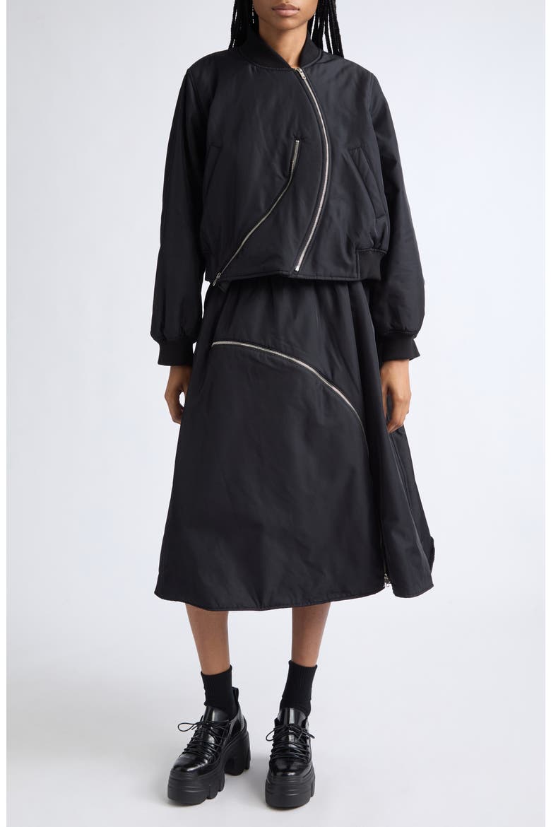 Round Bomber Jacket, Alternate, color, BLACK