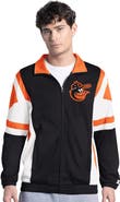 STARTER Men's Starter Black/Orange Baltimore Orioles Contender Tricot Full-Zip Track Jacket