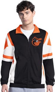STARTER Men's Starter Black/Orange Baltimore Orioles Contender Tricot Full-Zip Track Jacket