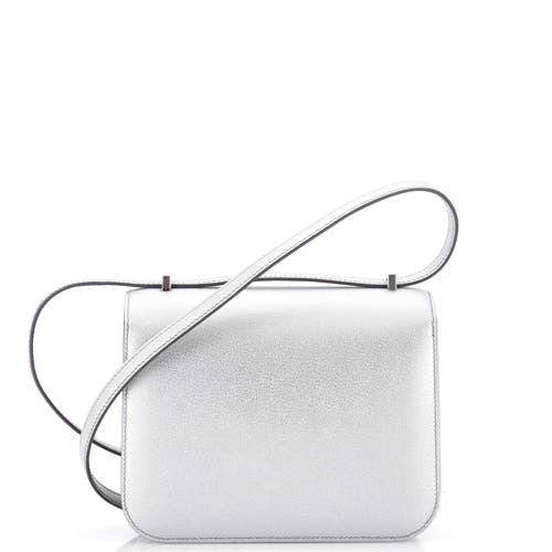 Pre-owned Hermes Hermes Constance Nm Bag Metallic Chevre Chamkilight 18 In Silver