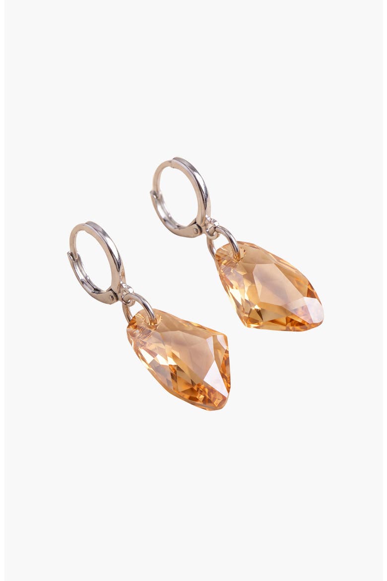 Crystal Drop Earrings, Alternate, color, Amber