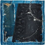 Acne Studios Vasco Denim Skeleton Trompe l'Oeil Silk Scarf