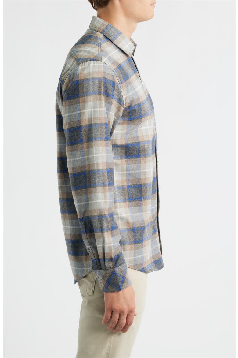 Capella Modern Fit Plaid Cotton Button-Up Shirt, Alternate, color, COAL
