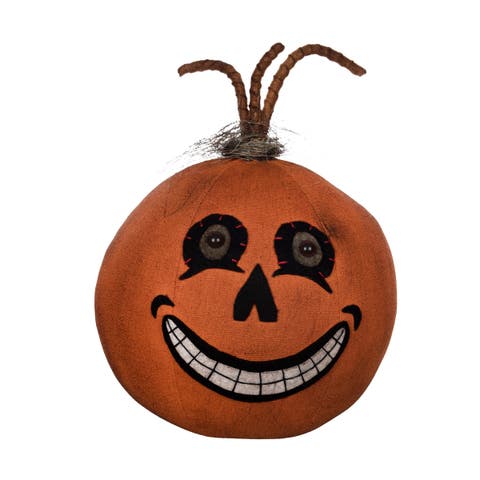 Vintage Jack-O-Lantern Halloween Folk Art Figurine 7.5"
