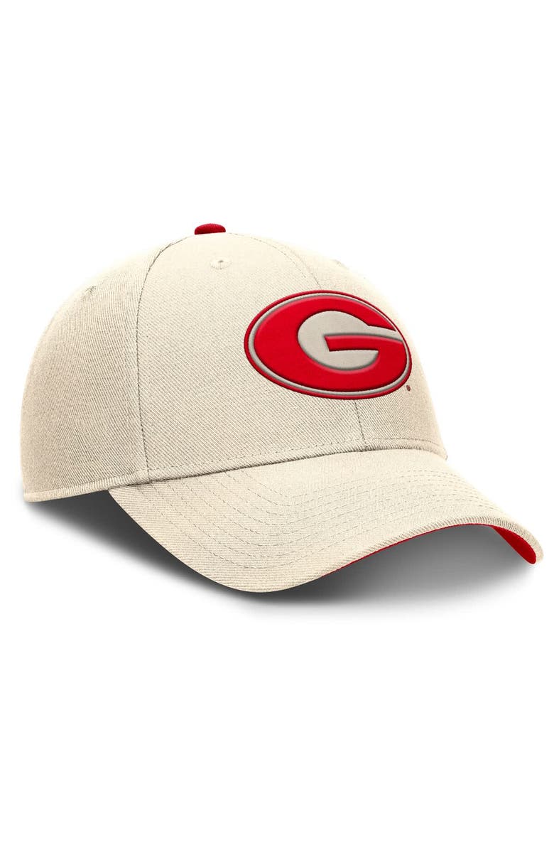 Nike Men's Nike Natural Georgia Bulldogs Rise Primetime Performance Trucker Adjustable Hat, Alternate, color, Natural