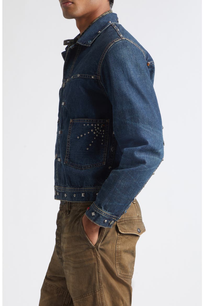Studded Denim Jacket, Alternate, color, RIDGEWOOD WASH