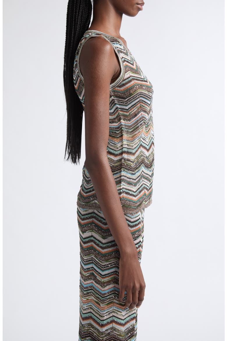 Sequin Metallic Jacquard Sleeveless Sweater, Alternate, color, BLACK MULTI