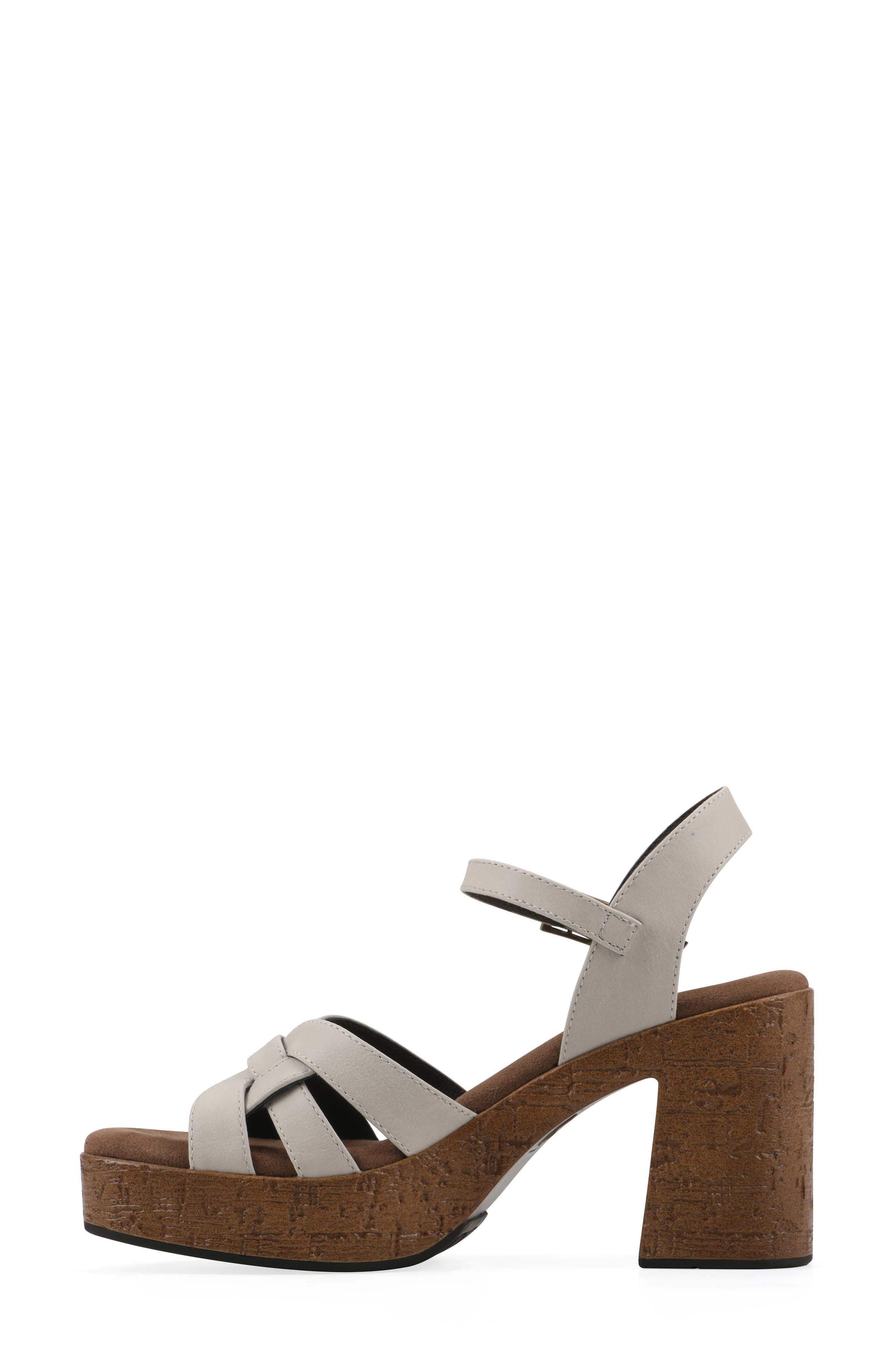 Barista Platform Sandal, Alternate, color, CREAM/ BURN/ SMOOTH