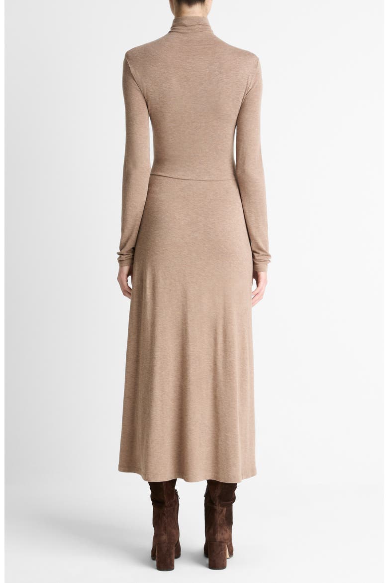 Funnel Neck Long Sleeve Jersey Midi Dress, Alternate, color, HEATHER DOE