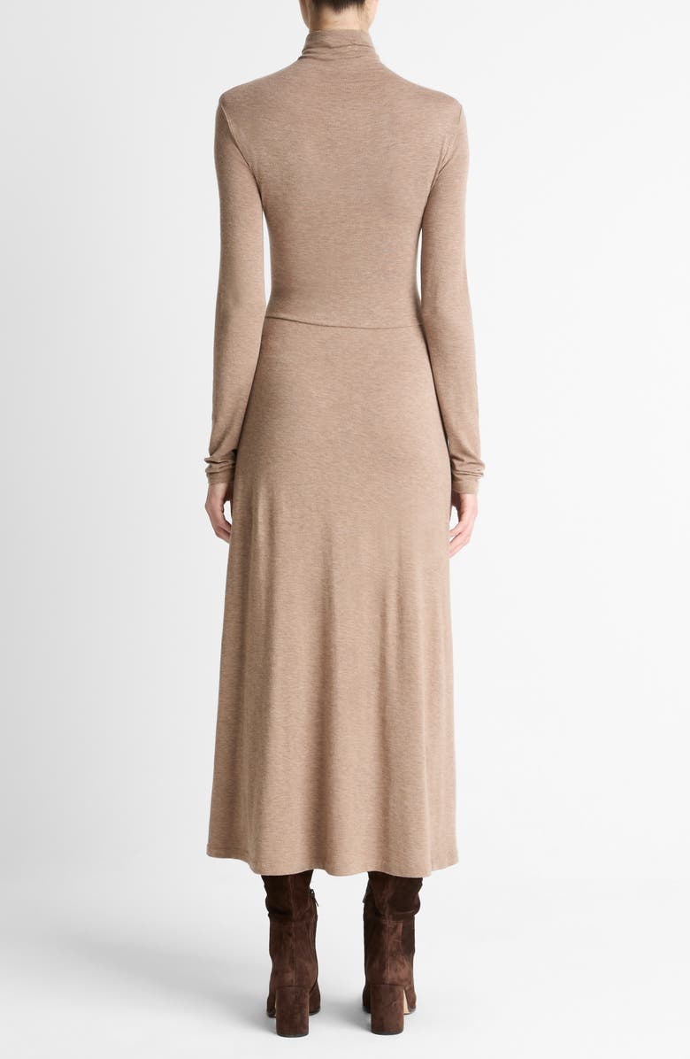Vince Funnel Neck Long Sleeve Jersey Midi Dress, Alternate, color, Heather Doe