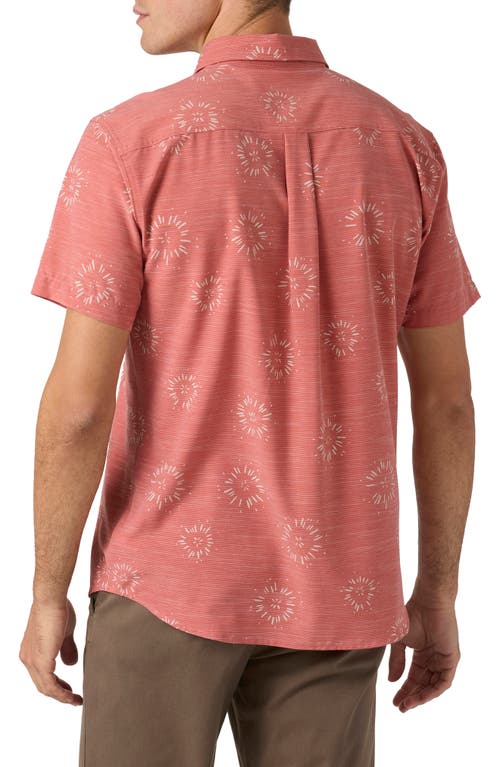 O'neill Trvlr Upf Traverse Slub Short Sleeve Performance Button-up Shirt In Ginger Spice