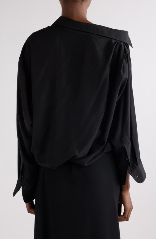 Balenciaga One-shoulder Button-up Shirt In Black