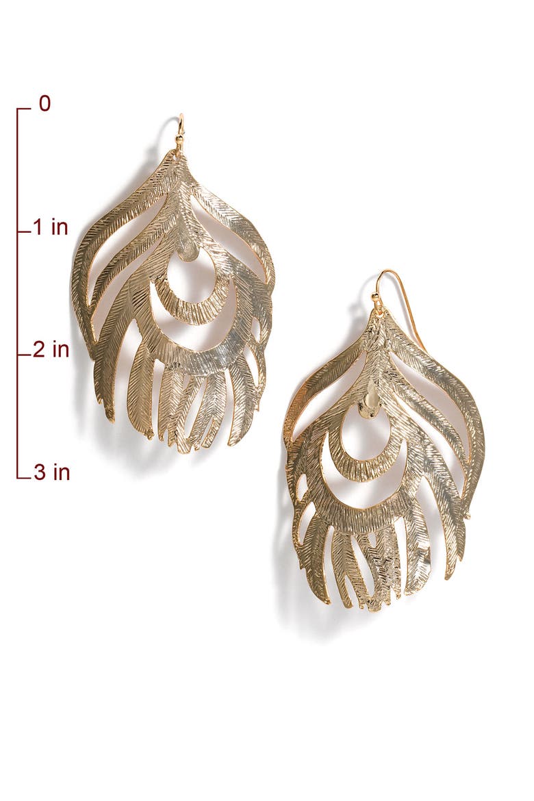 Statement Earrings, Alternate, color, GOLD