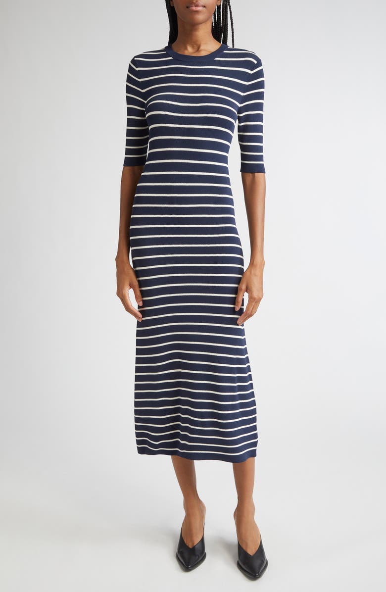 Altuzarra Kitty Stripe Sweater Dress, Main, color, Navy/ Ivory