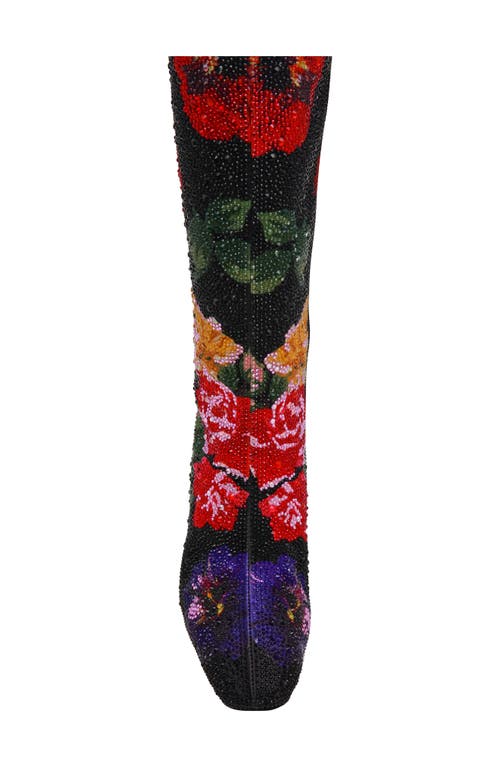 Betsey Johnson Avon Rhinestone Flower Knee High Boot In Multi