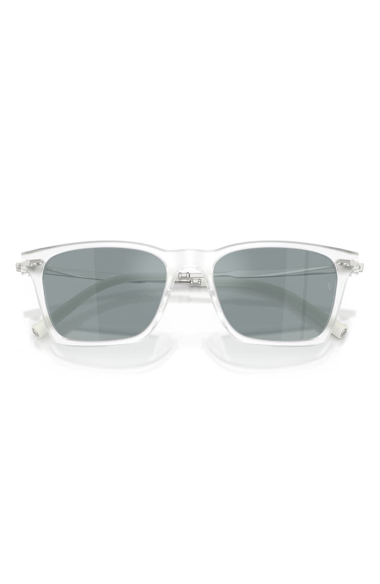 Oliver Peoples 54mm Roger Federer R-19 Polarized Square Sunglasses, Alternate, color, Semi-Matte Crystal / Grey