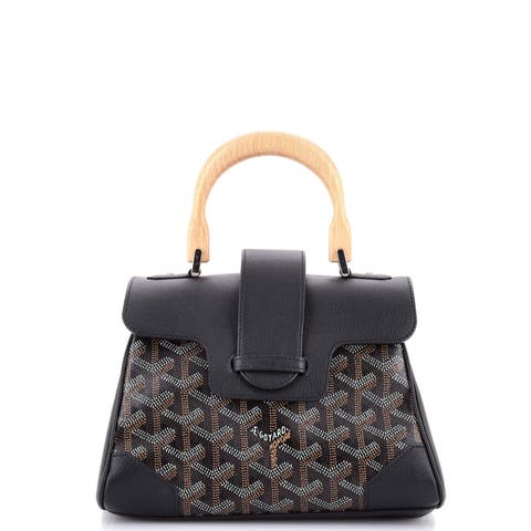 Saigon Top Handle Bag Coated Canvas with Leather Mini