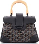 Pre-Owned Goyard Saigon Top Handle Bag Coated Canvas with Leather Mini