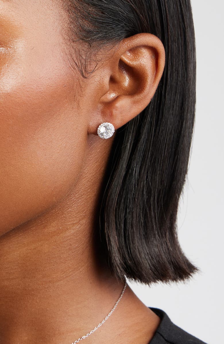 Nordstrom Cubic Zirconia Stud Earrings, Alternate, color, Platinum Plated