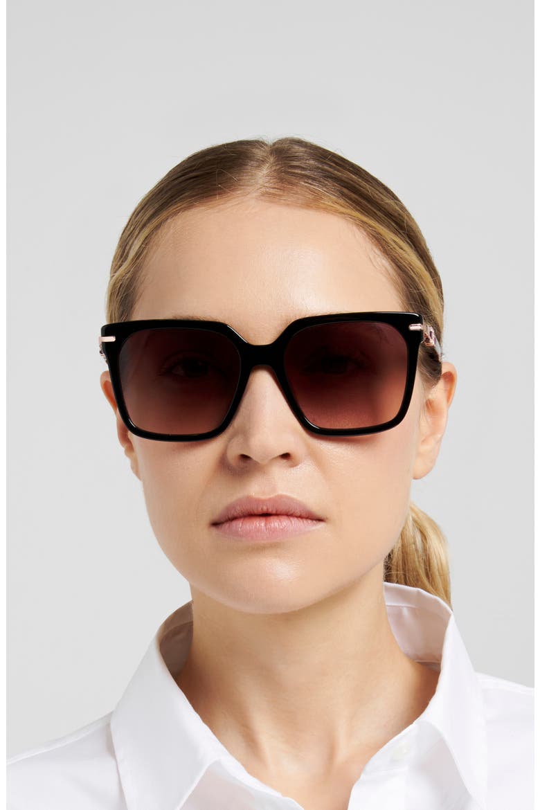 56mm Square Sunglasses, Alternate, color, RED HAVANA BLACK/ BROWN SF