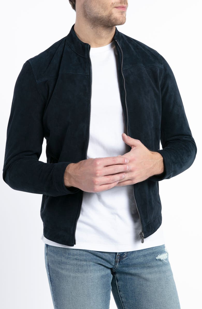 PINO BY PINOPORTE Suede Bomber Jacket, Alternate, color, 