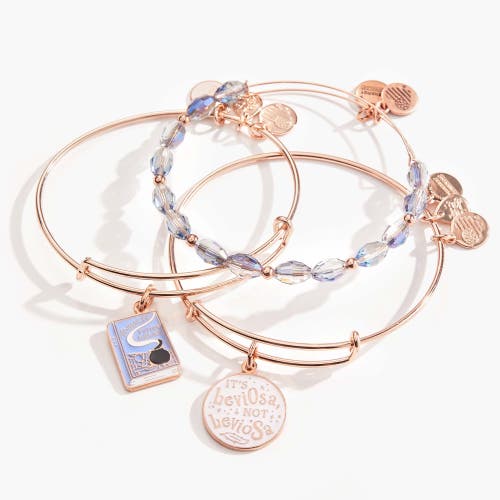Alex And Ani Harry Potter Hermione Bangle Bracelets Set Of 3 In Rose Gold