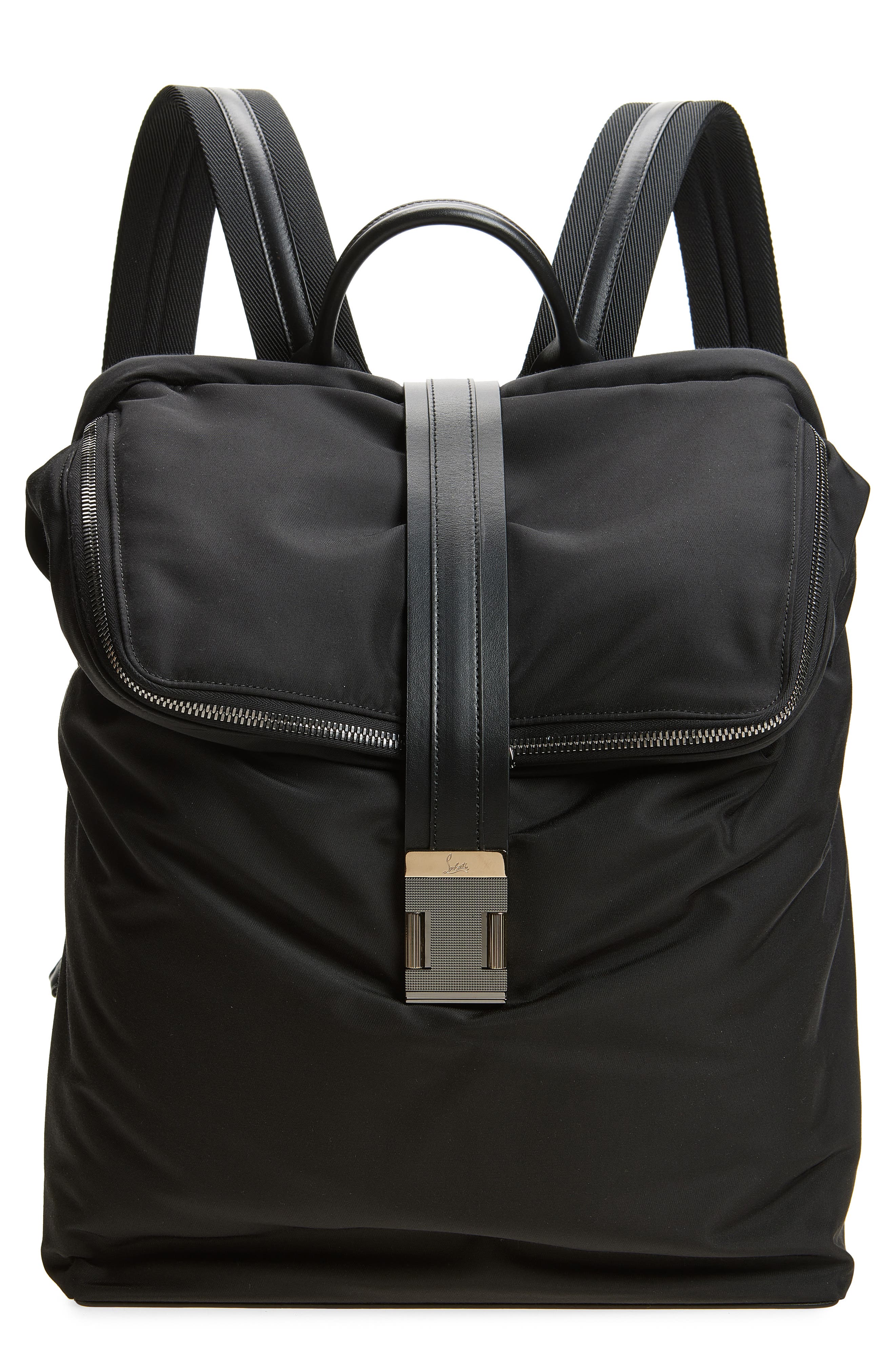 Christian Louboutin Nox Nylon Backpack, Main, color, Black