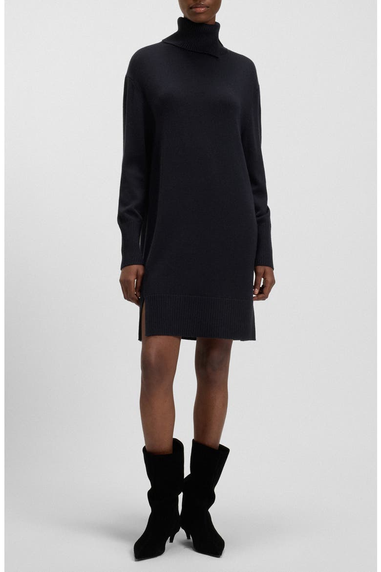 Feringatessa Long Sleeve Turtleneck Virgin Wool Blend Sweater Dress, Main, color, DARK BLUE