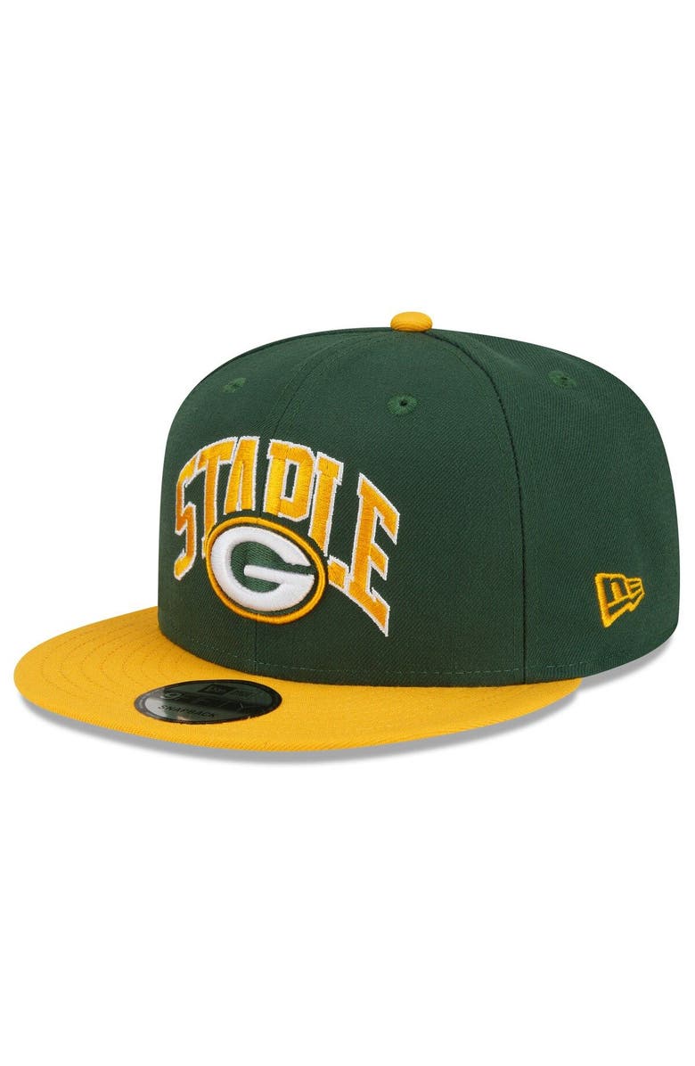 New Era x Staple Men's New Era Green/Gold Green Bay Packers NFL x Staple Collection 9FIFTY Snapback Adjustable Hat, Alternate, color, 