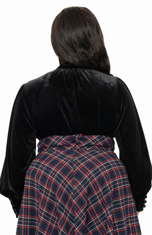 UNIQUE VINTAGE UNIQUE VINTAGE PLUS SIZE 1940S LONG SLEEVE BOW BLOUSE 