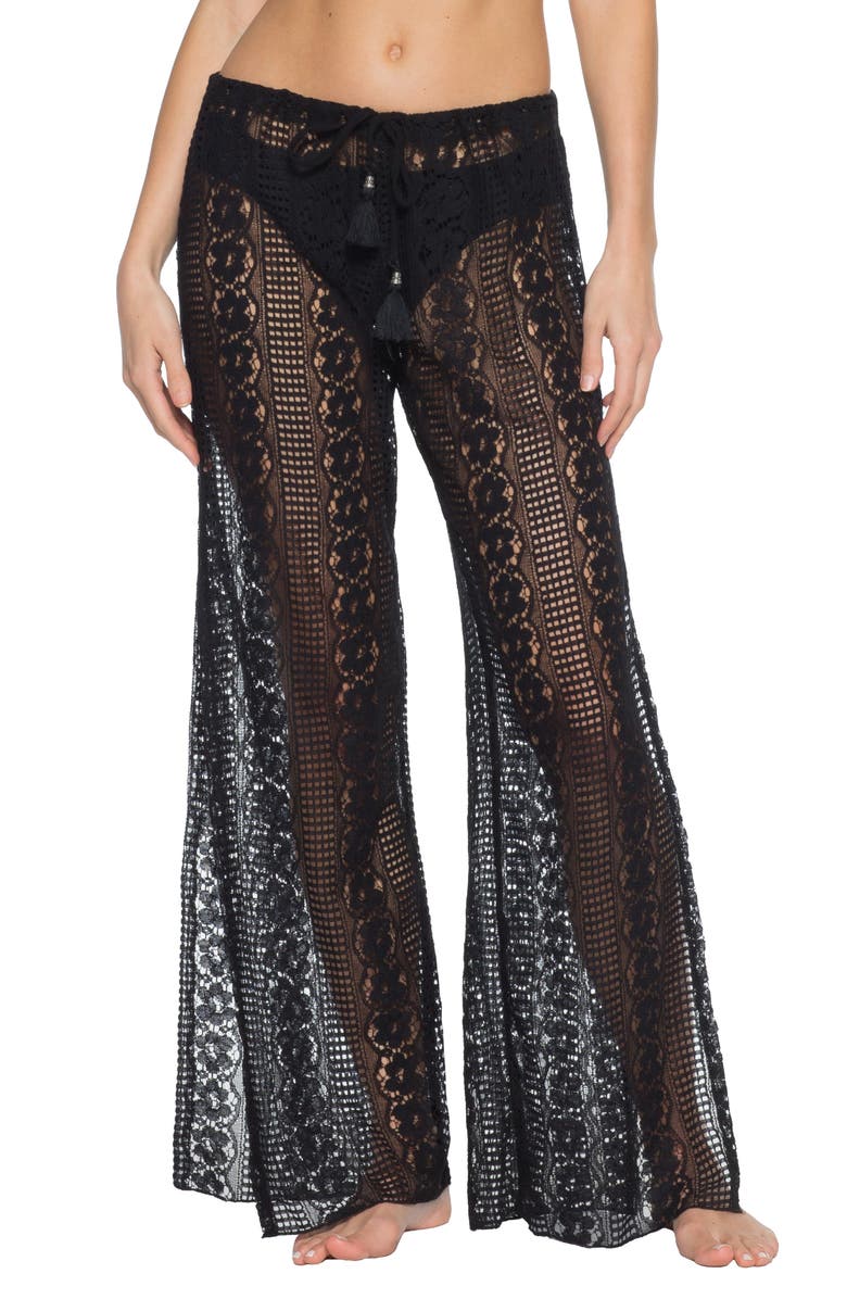 Becca Poetic Split Wide Leg Cover-Up Pants, Main, color, 