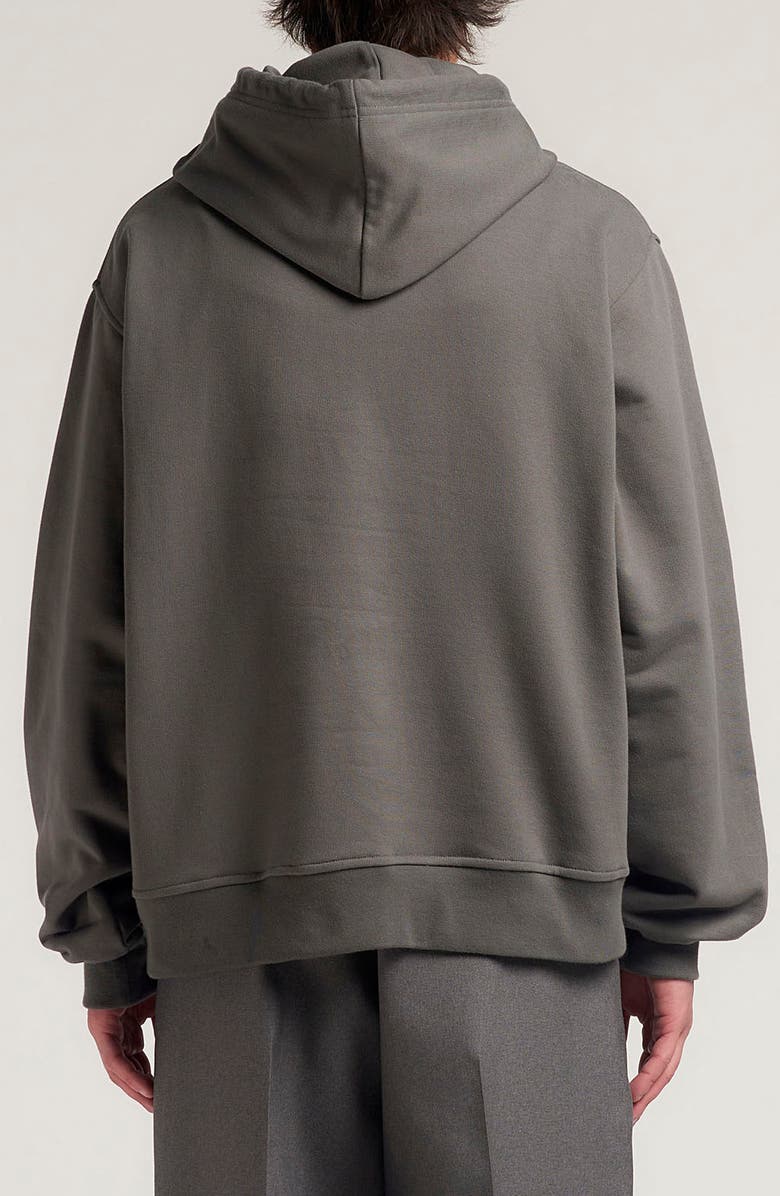 Marni Logo Patch Cotton French Terry Hoodie, Alternate, color, Grey